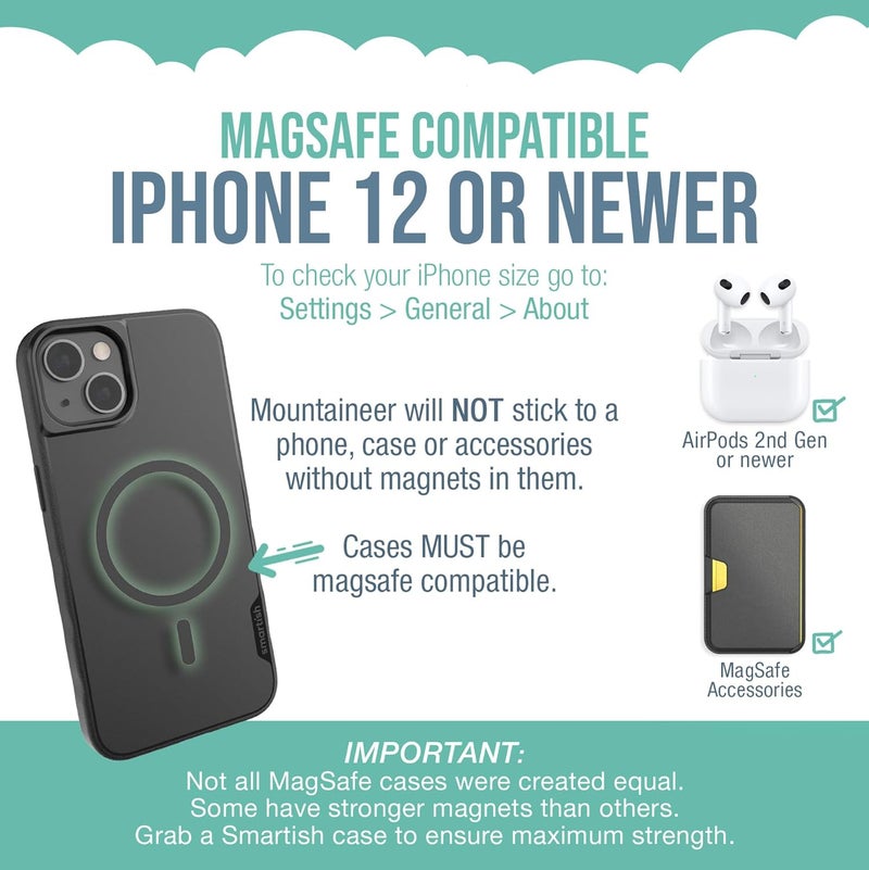 Smartish ® MagSafe Mountaineer Wall Mount - Compatible with Apple iPhone 17/16/15/14/13 - Magnetic Stick on Adhesive Phone Holder - Extra Strength Magnet for Apple Accessories - Lightly Toasted Beige - Image 5